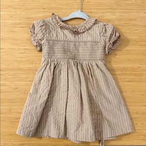 Striped Tan Baby Dress